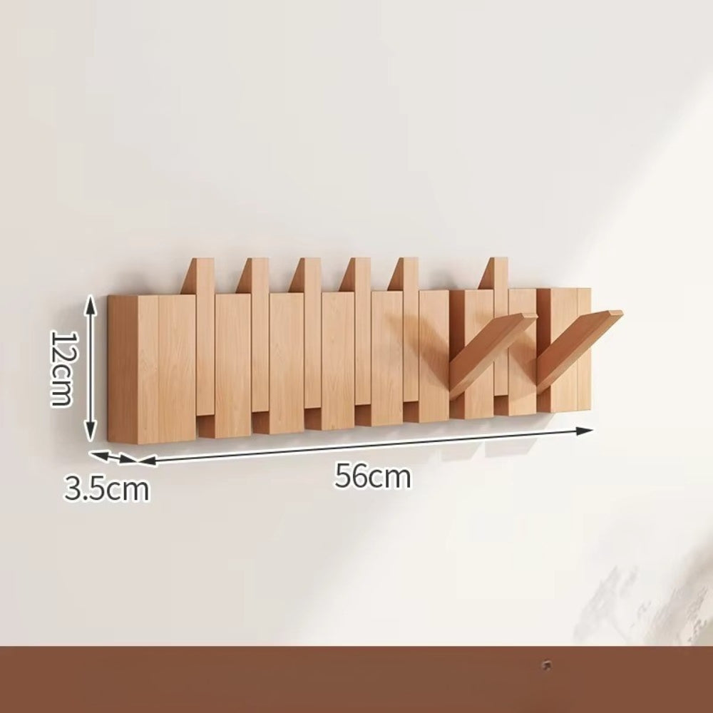 Piano Foldable Wooden Flip Hook Wall Rack