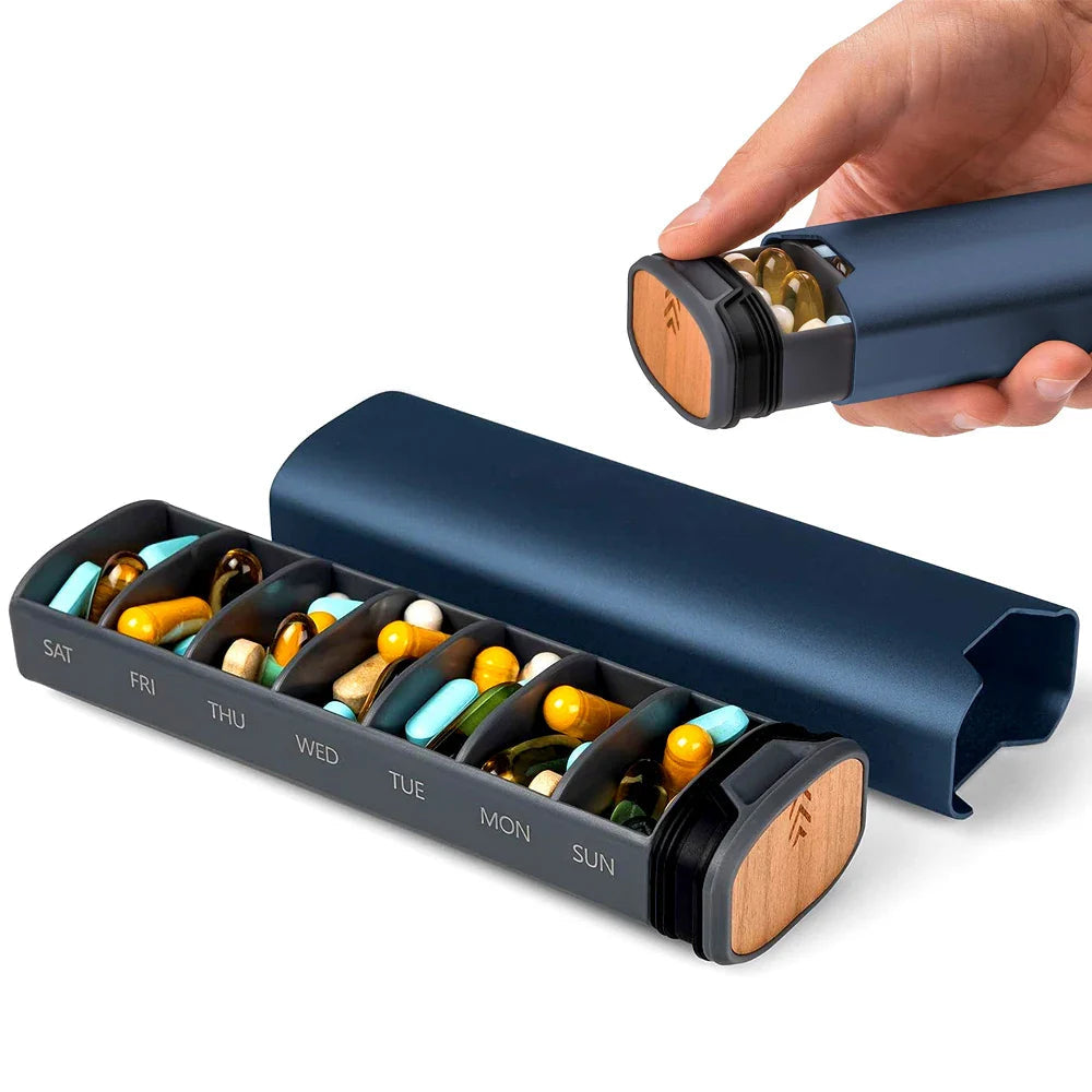 Pill Organizer – Weekly Medication Box – Travel-Friendly Design – 7 Compartments