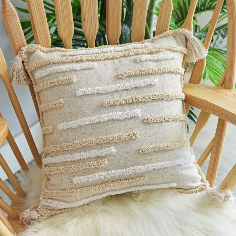 Pillow cover – Polyester blend – Italian brown coffee design – Modern geometric pattern