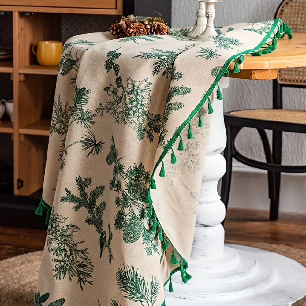 Pine Cone Print Round Tablecloth