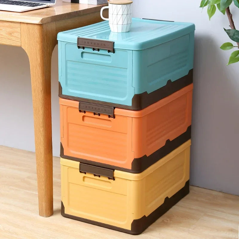 Plastic storage box – Durable PP plastic – Foldable design – Versatile organizer for home and travel – 13.4 x 9.1 x 9.1 in
