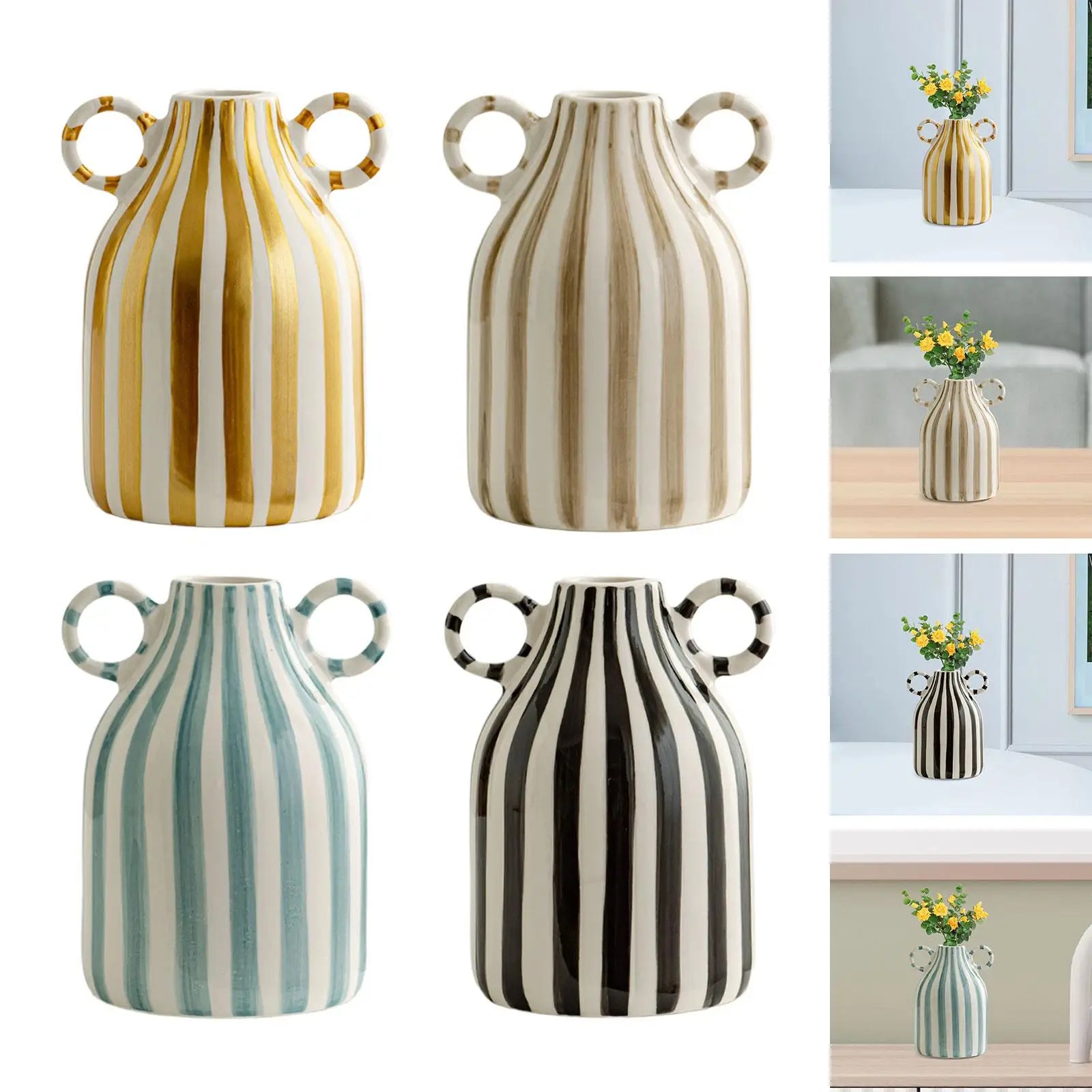 Porcelain flower vase – Nordic boho design – Small decorative accent for home decor