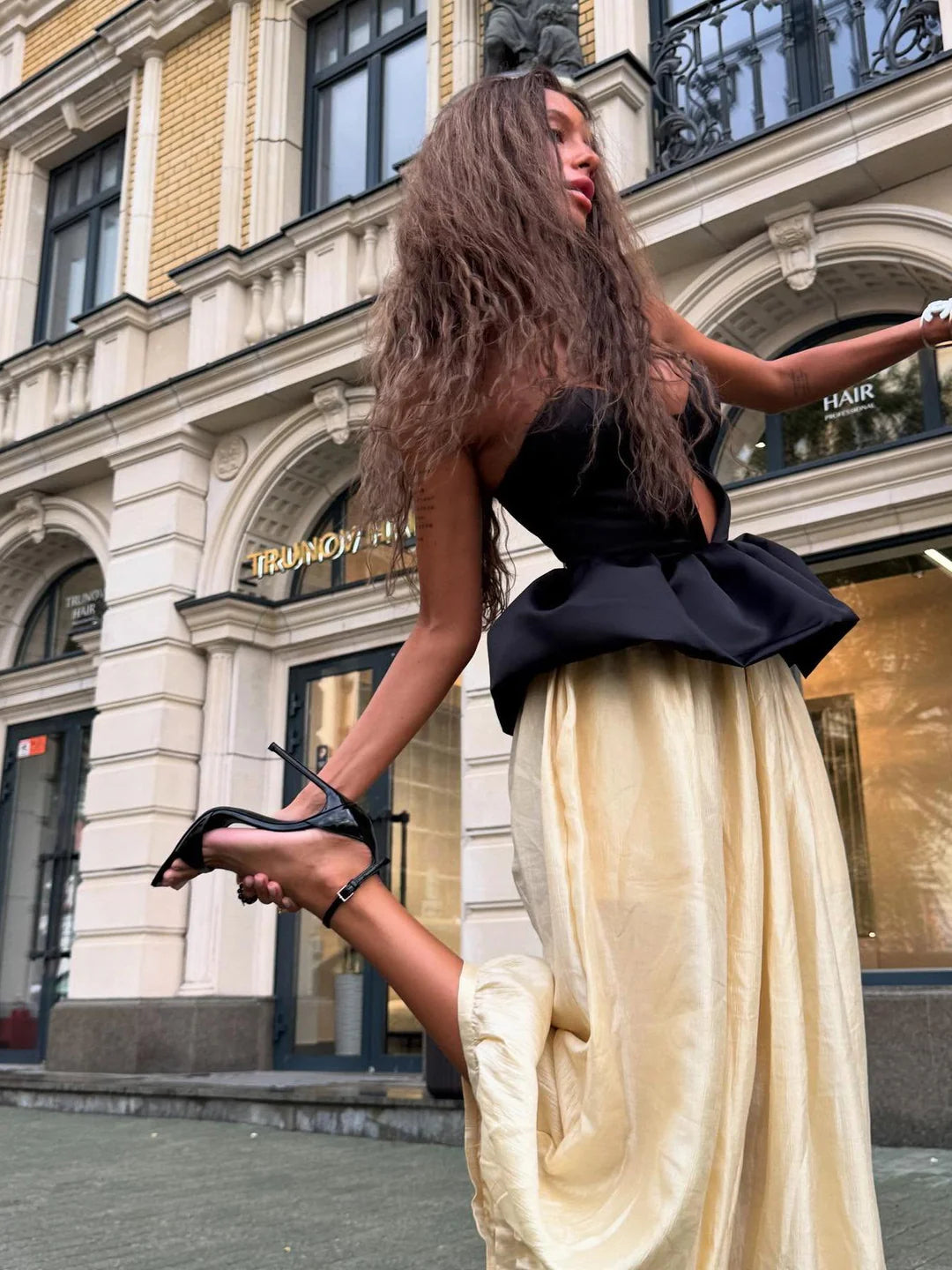 Retro Baring Top & Pants Set