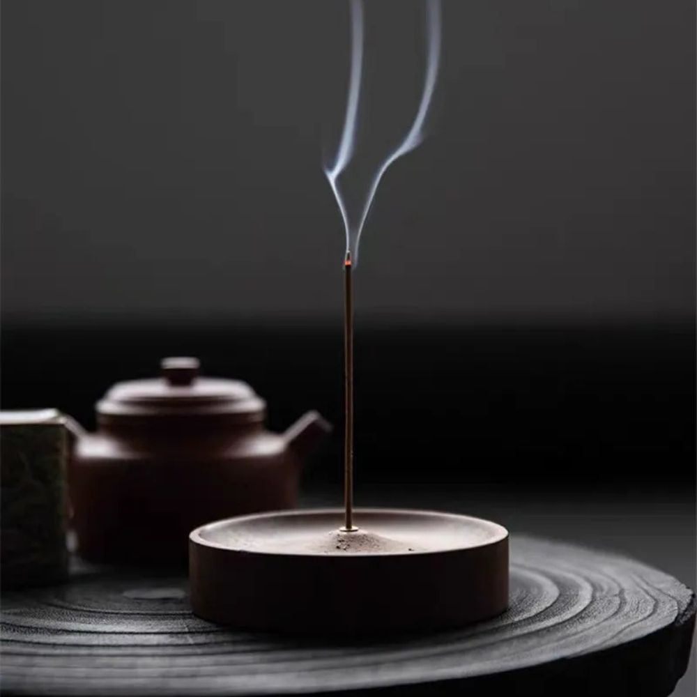 Round Ash Catcher Wood Incense Stick Holder