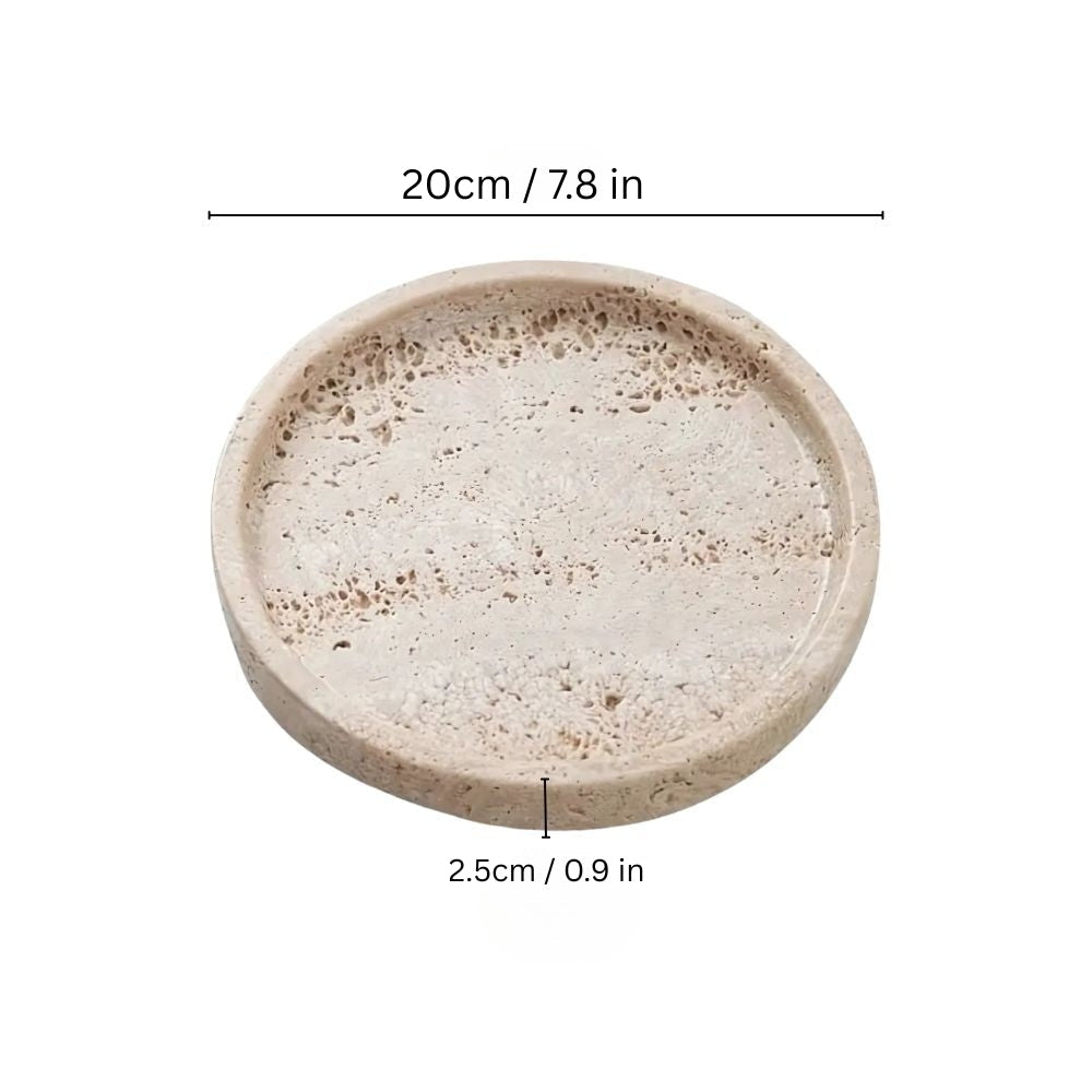 Round Travertine Stone Tray