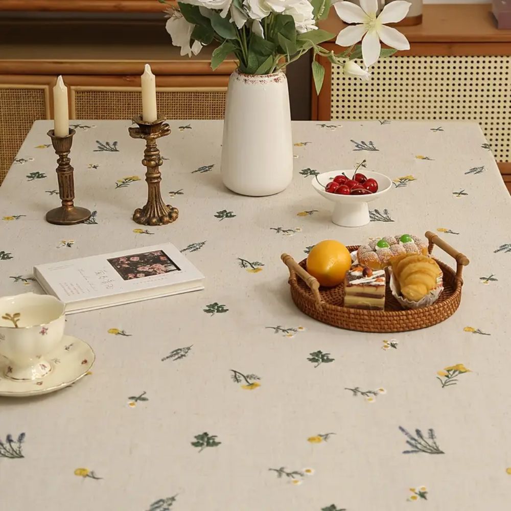Rustic Bloom Tassel Tablecloth