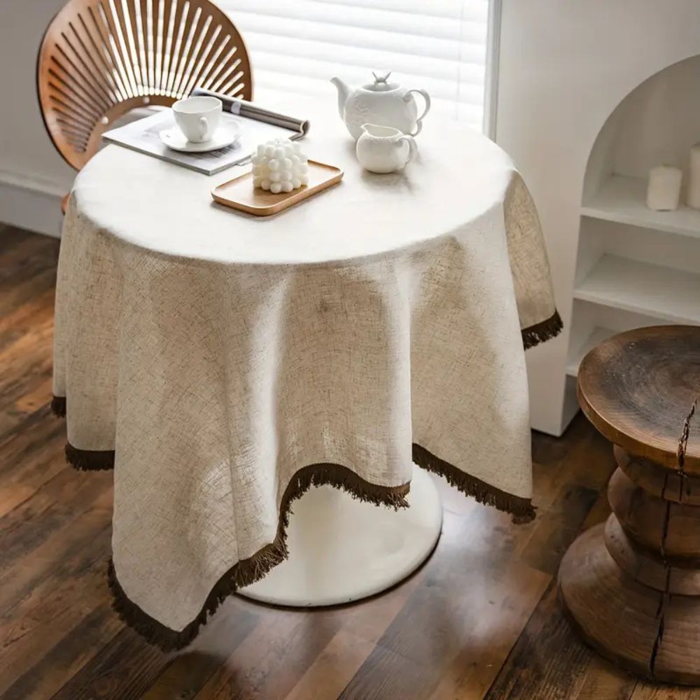 Rustic Charm Tassel Tablecloth