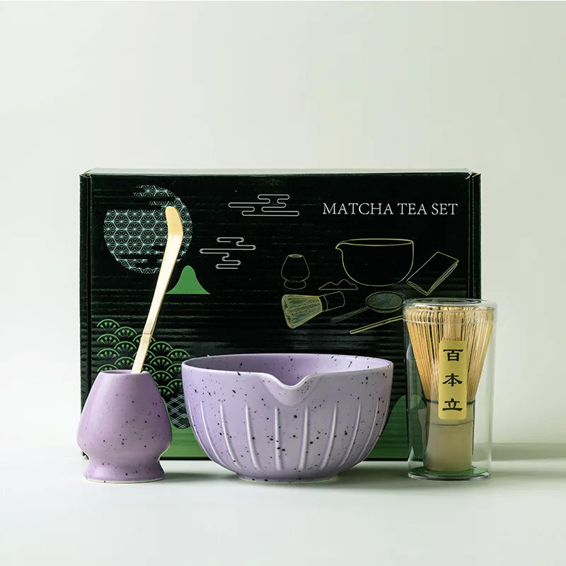 Bamboo and Ceramic 7-Piece Matcha Set