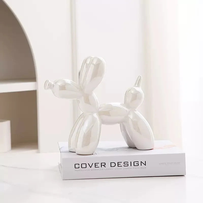 Ceramic Balloon Dog Sculpture – Unique Abstract Home Office Decoration and Gift