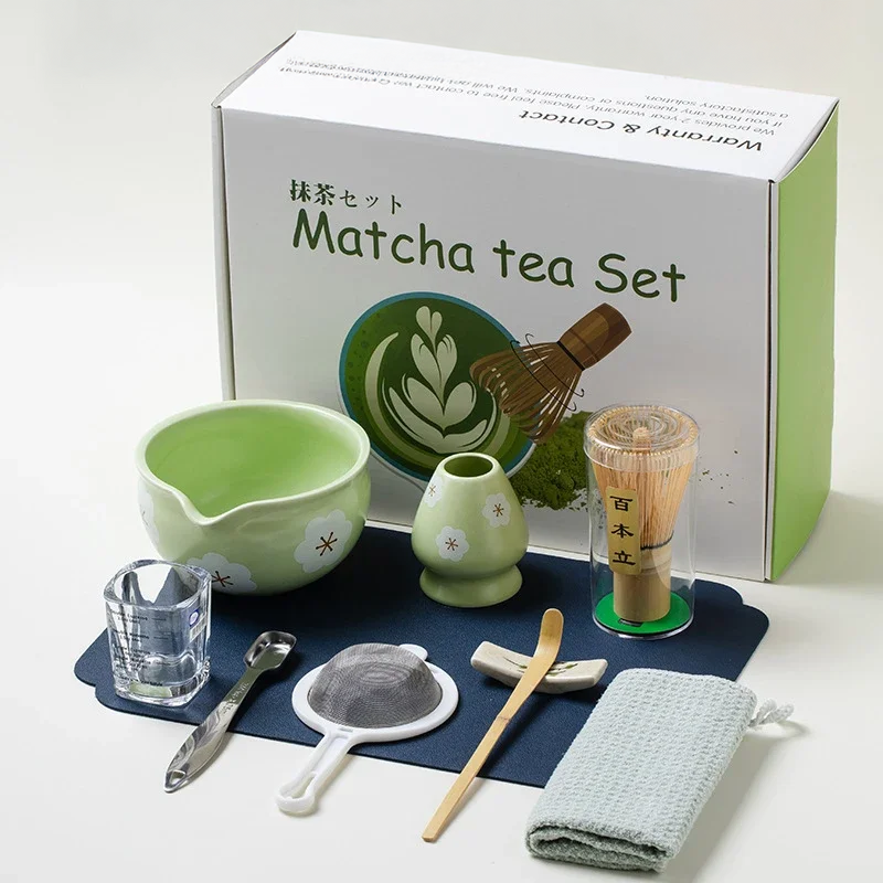 Japanese Matcha Tea Set – 10-Piece Complete Set with Bowl, Bamboo Whisk, and Teaspoon – Ideal Tea Gift Set for Enthusiasts