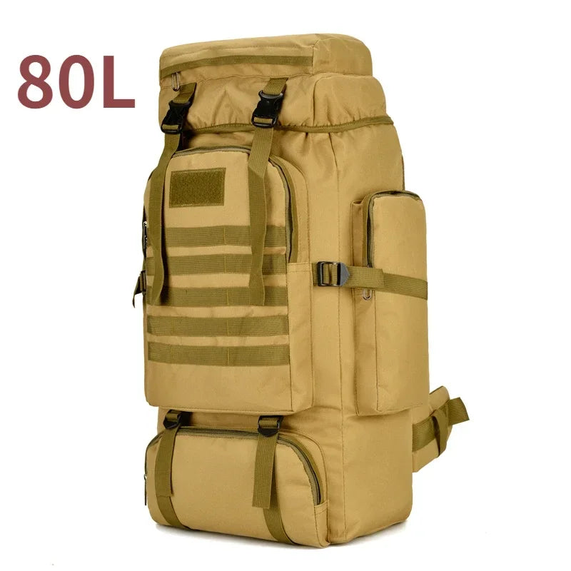 Large Tactical Travel Backpack, Expandable 80L-100L, Waterproof Hiking and Camping Bag
