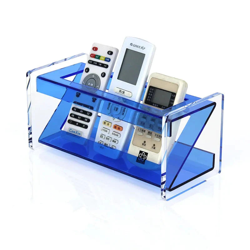 Acrylic Desk Organizer and Storage Rack – Multi-Functional Clear Desktop Organizer for Remotes, Pens, and Small Items