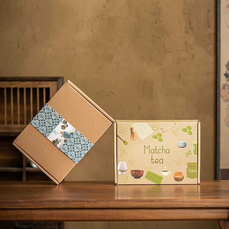 Premium 7-Piece Matcha Set with Bamboo Whisk, Ceramic Bowl, and Scoop – Traditional Tea Ceremony Accessories