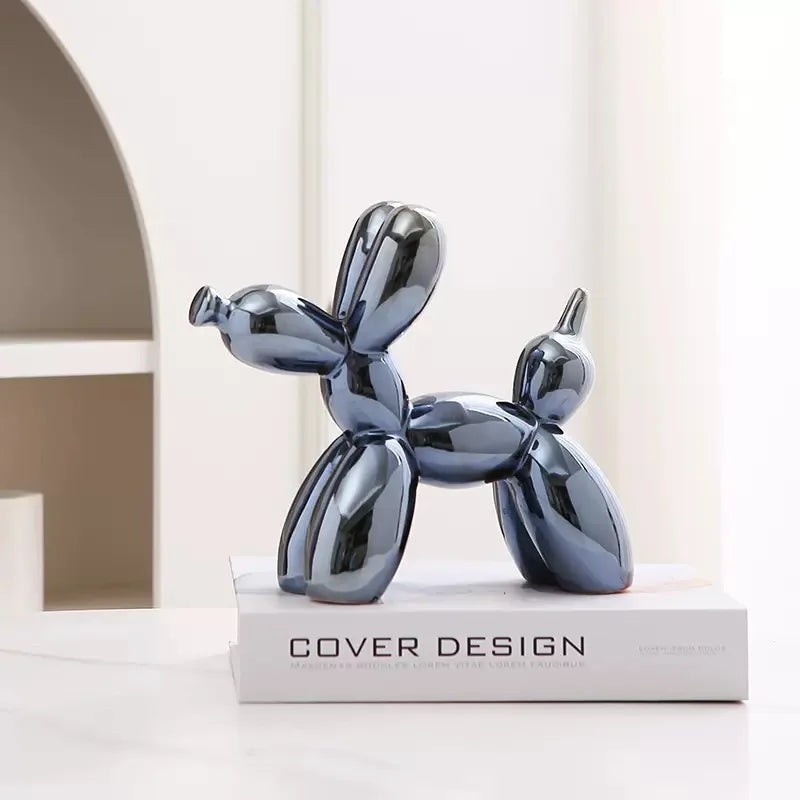 Ceramic Balloon Dog Sculpture – Unique Abstract Home Office Decoration and Gift