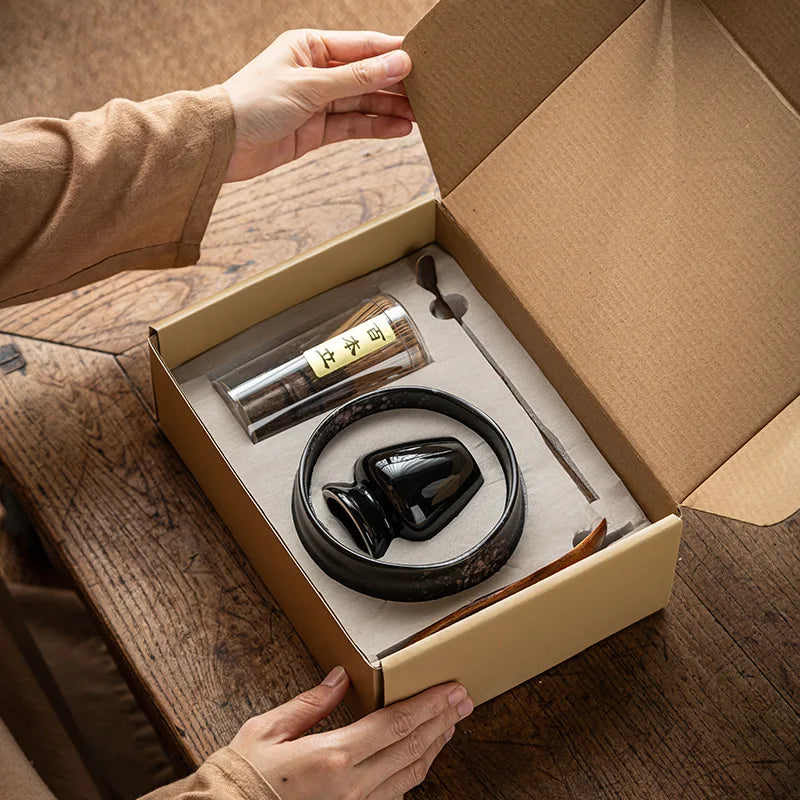 Premium 7-Piece Matcha Set with Bamboo Whisk, Ceramic Bowl, and Scoop – Traditional Tea Ceremony Accessories