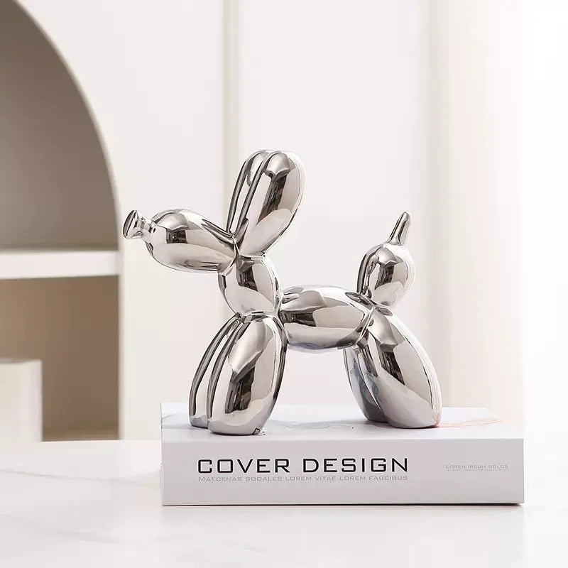 Ceramic Balloon Dog Sculpture – Unique Abstract Home Office Decoration and Gift
