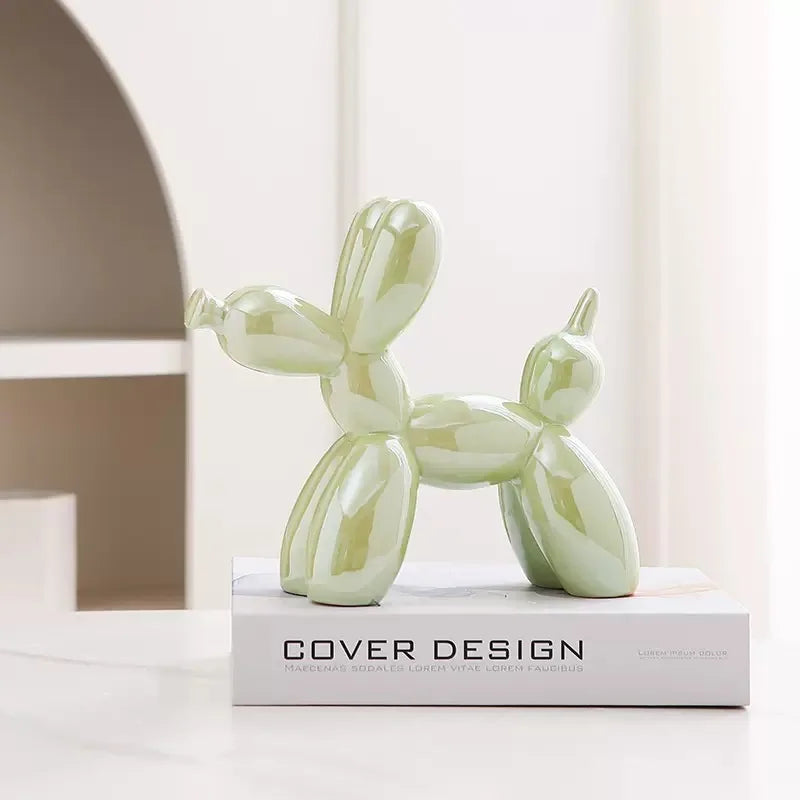 Ceramic Balloon Dog Sculpture – Unique Abstract Home Office Decoration and Gift
