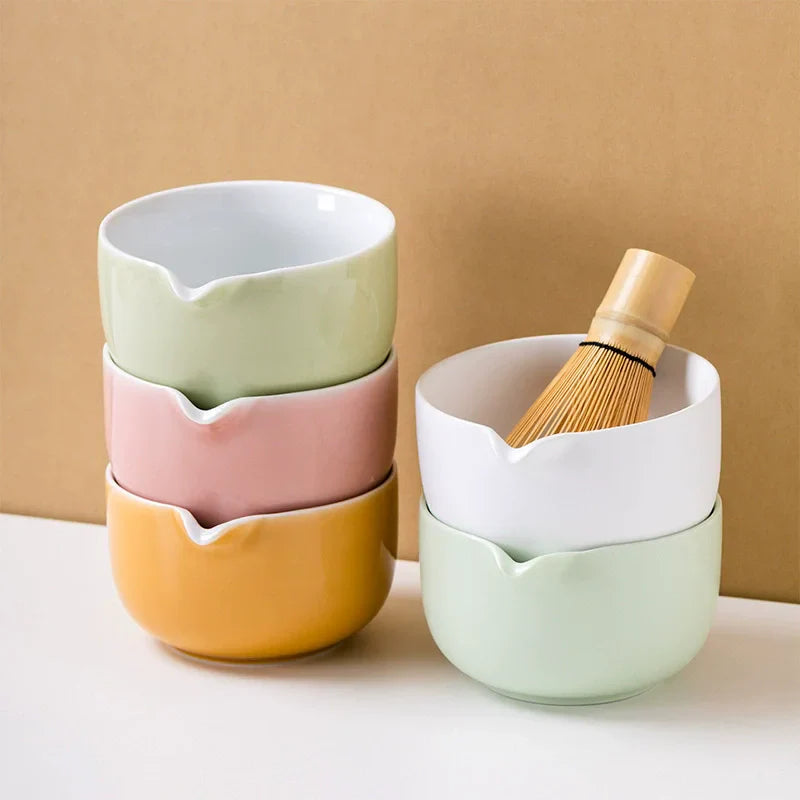 Traditional Japanese Matcha Bowl Set with Whisk Holder – Ceramic Tea Bowls for Ceremony and Gifts