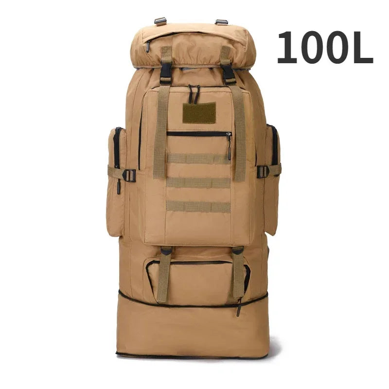 Large Tactical Travel Backpack, Expandable 80L-100L, Waterproof Hiking and Camping Bag