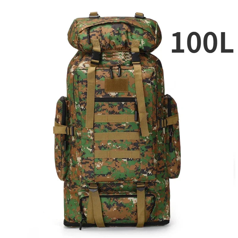 Large Tactical Travel Backpack, Expandable 80L-100L, Waterproof Hiking and Camping Bag