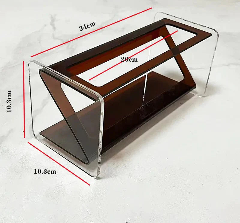 Acrylic Desk Organizer and Storage Rack – Multi-Functional Clear Desktop Organizer for Remotes, Pens, and Small Items