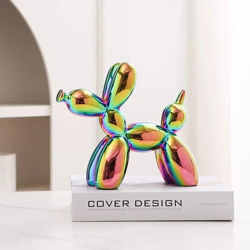 Ceramic Balloon Dog Sculpture – Unique Abstract Home Office Decoration and Gift