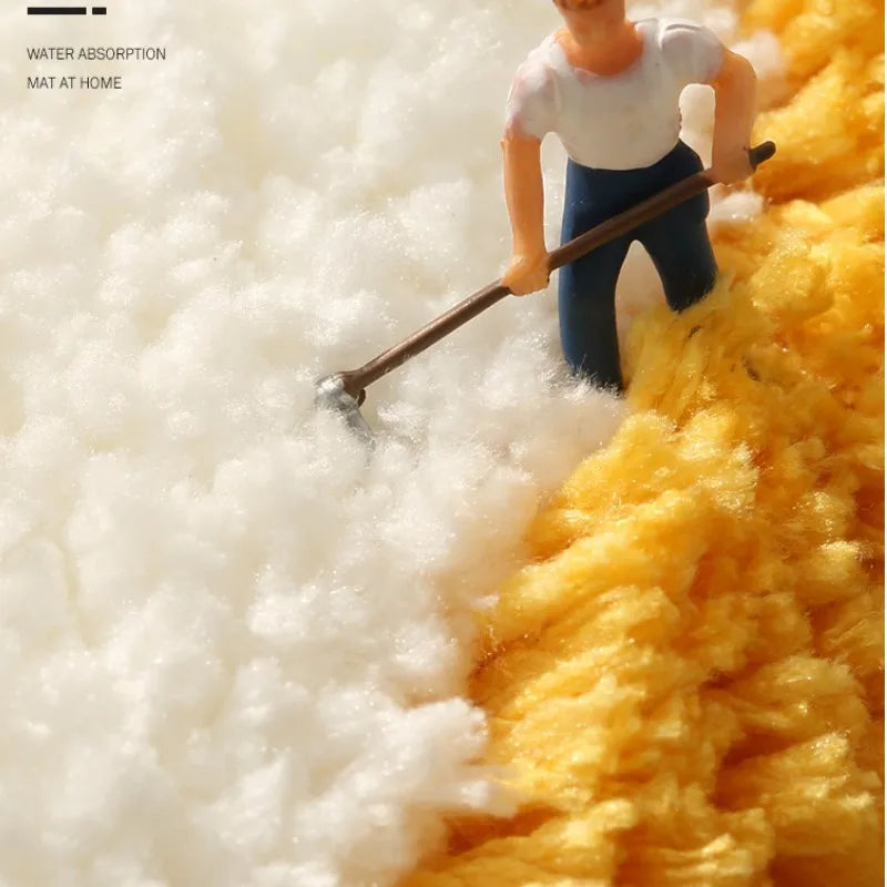 Soft Microfiber Non-Slip Bath Mat – Absorbent and Machine Washable Bathroom Rug in Colorful Designs