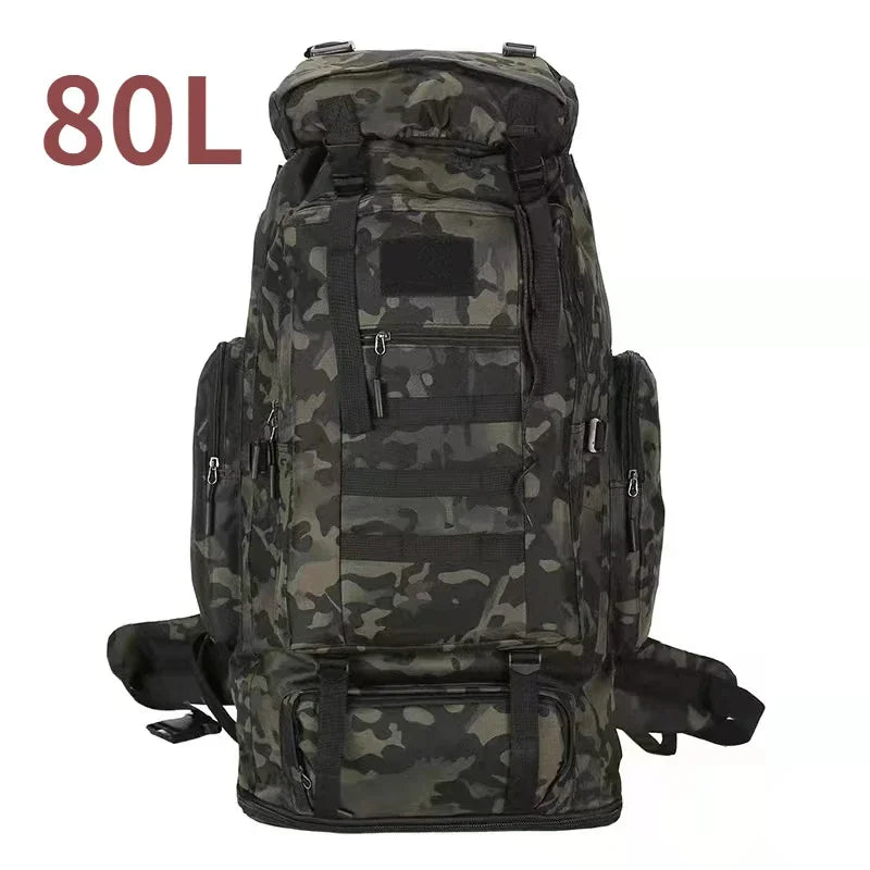 Large Tactical Travel Backpack, Expandable 80L-100L, Waterproof Hiking and Camping Bag