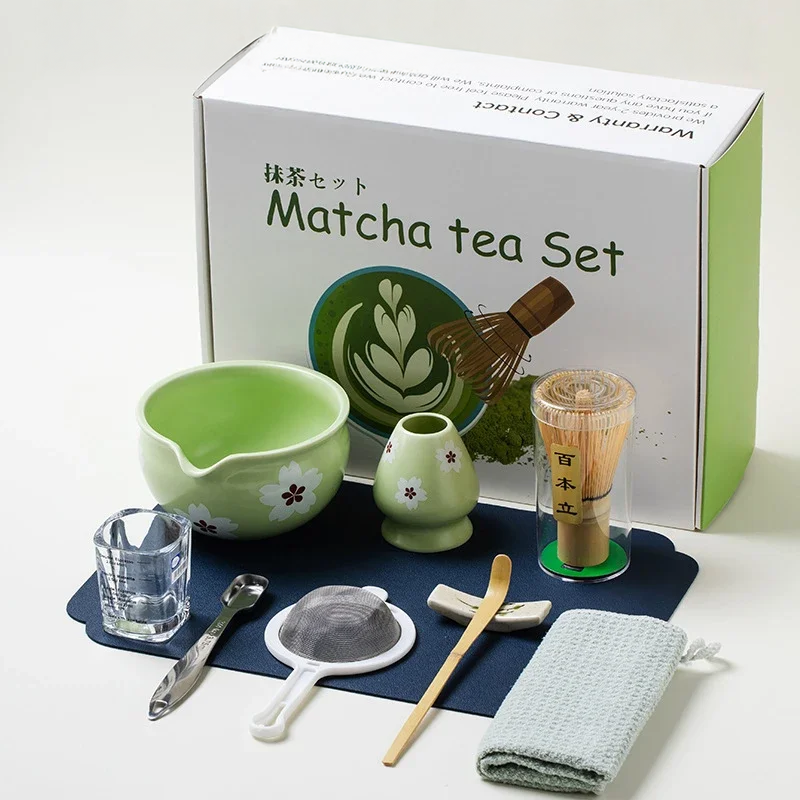 Japanese Matcha Tea Set – 10-Piece Complete Set with Bowl, Bamboo Whisk, and Teaspoon – Ideal Tea Gift Set for Enthusiasts