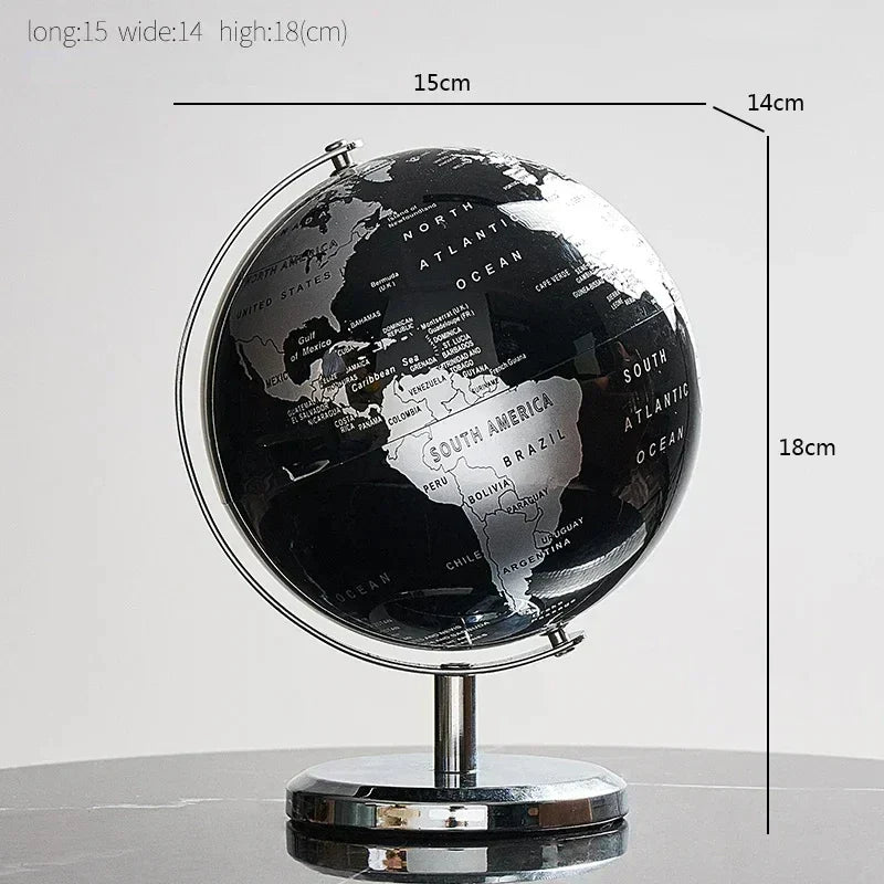 Rotating Desk Globe with Metal Base – Educational World Globe for Classroom and Home Learning