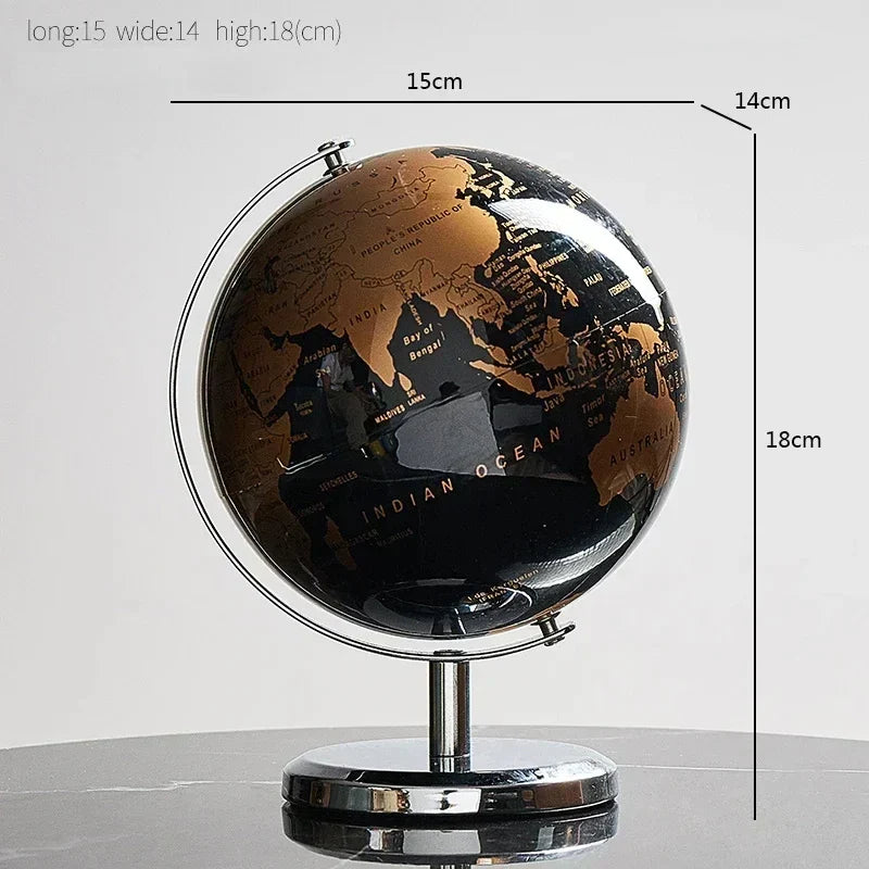 Rotating Desk Globe with Metal Base – Educational World Globe for Classroom and Home Learning