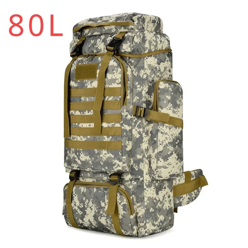 Large Tactical Travel Backpack, Expandable 80L-100L, Waterproof Hiking and Camping Bag