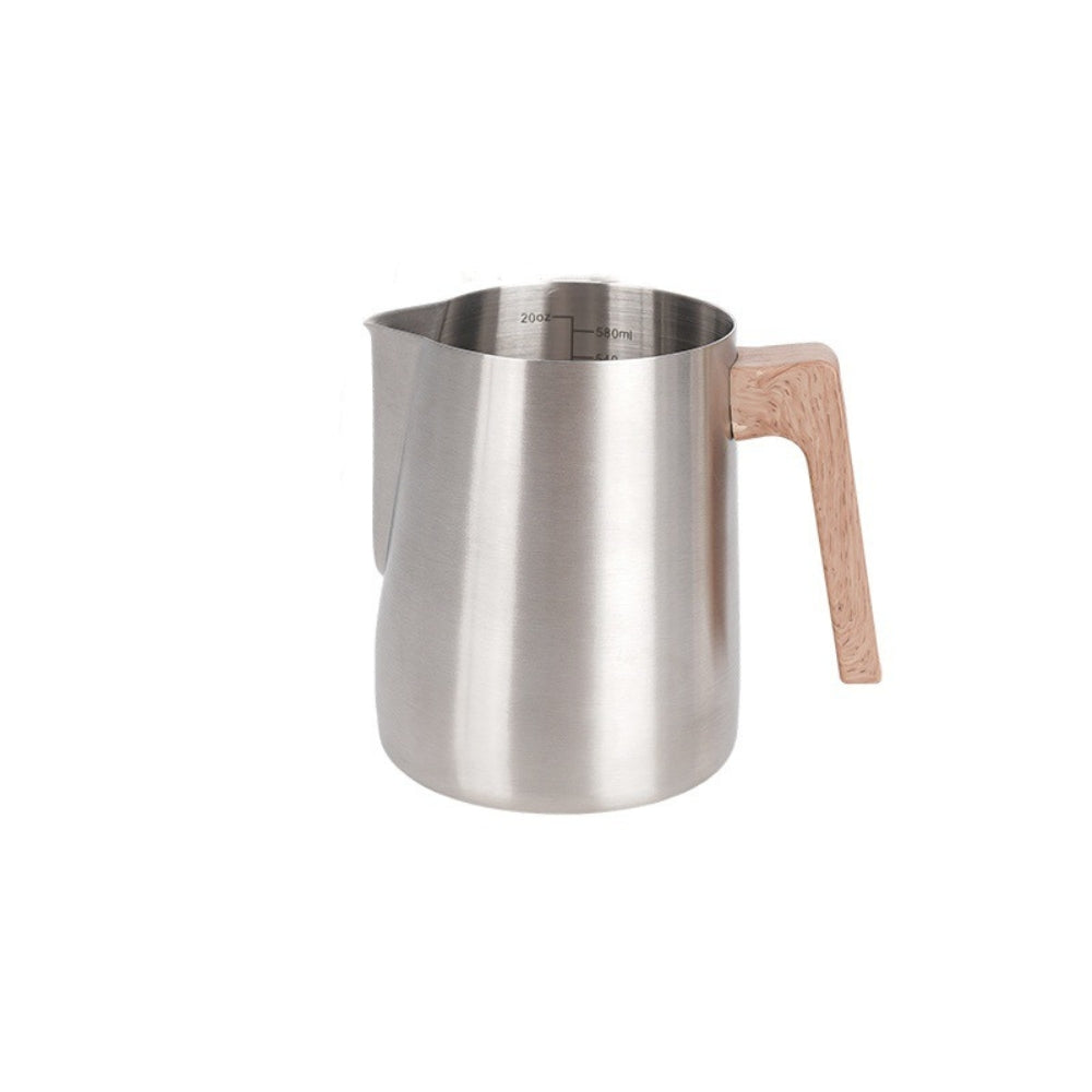Scandinavian Wood Handle Stainless Milk Pitcher
