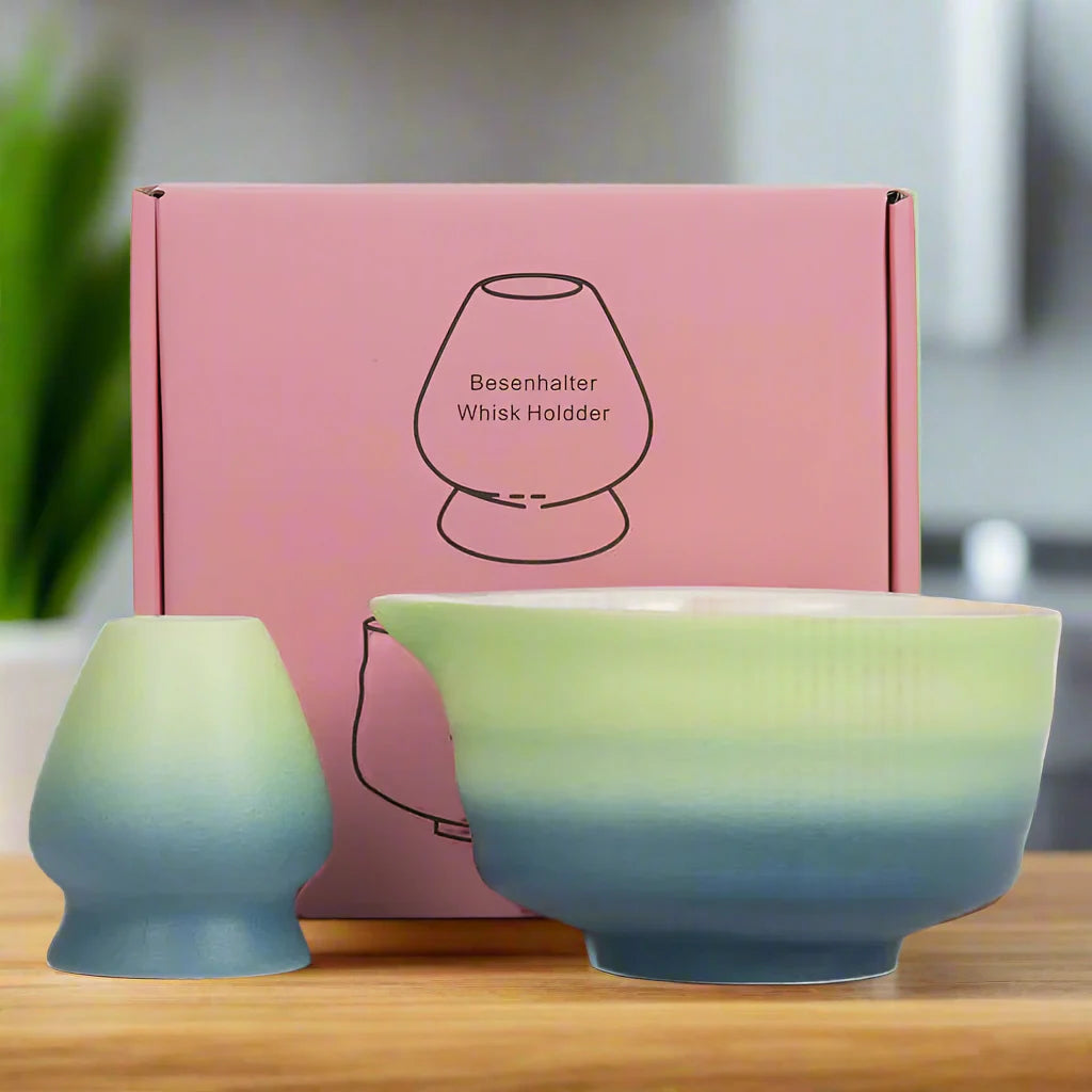 Traditional Matcha Gift Set with Bamboo Whisk, Ceramic Bowl, and Tea Scoop – Matcha Bowl and Whisk for Authentic Tea Experience