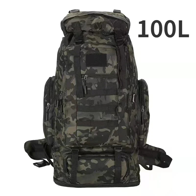 Large Tactical Travel Backpack, Expandable 80L-100L, Waterproof Hiking and Camping Bag