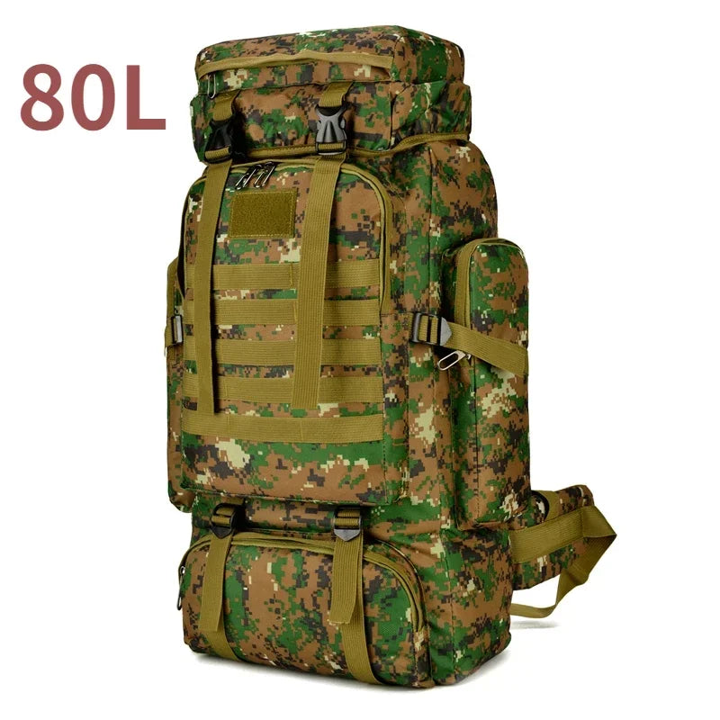 Large Tactical Travel Backpack, Expandable 80L-100L, Waterproof Hiking and Camping Bag