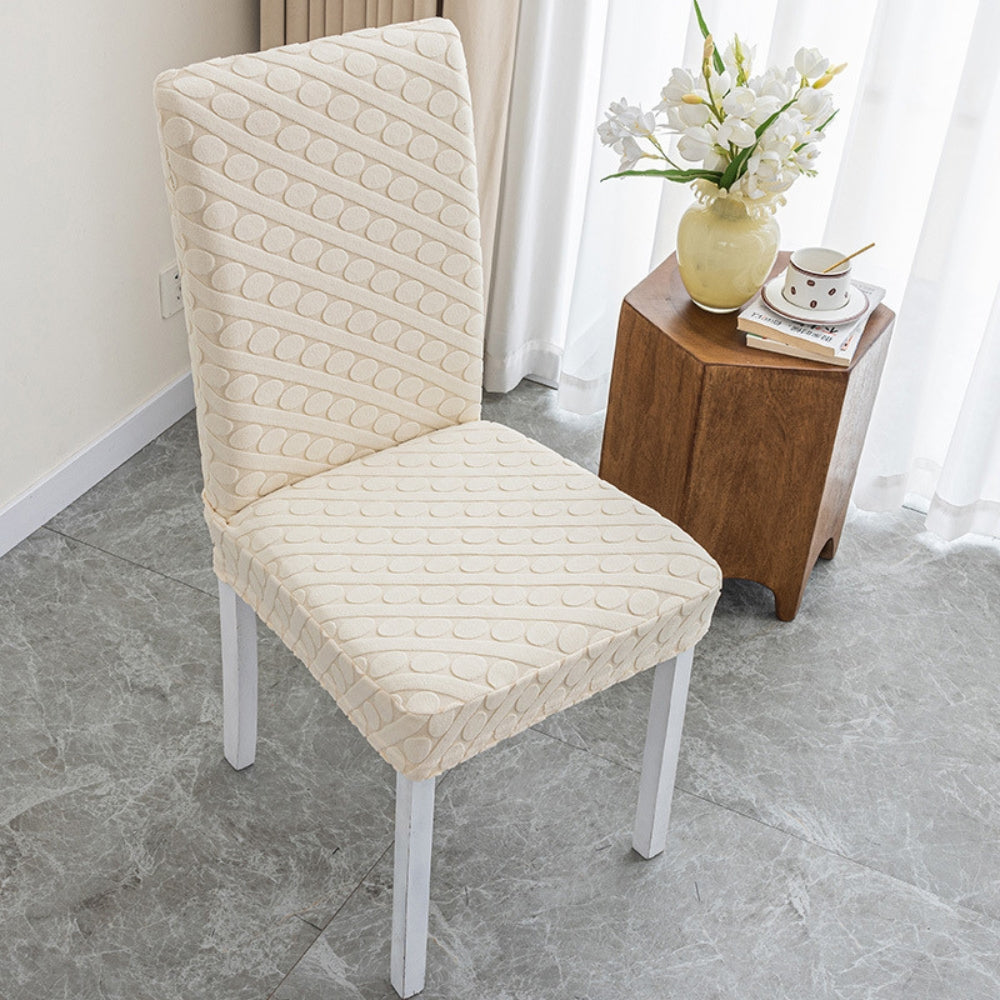 Seraphine Embossed Oval Knitting Dining Chair Cover