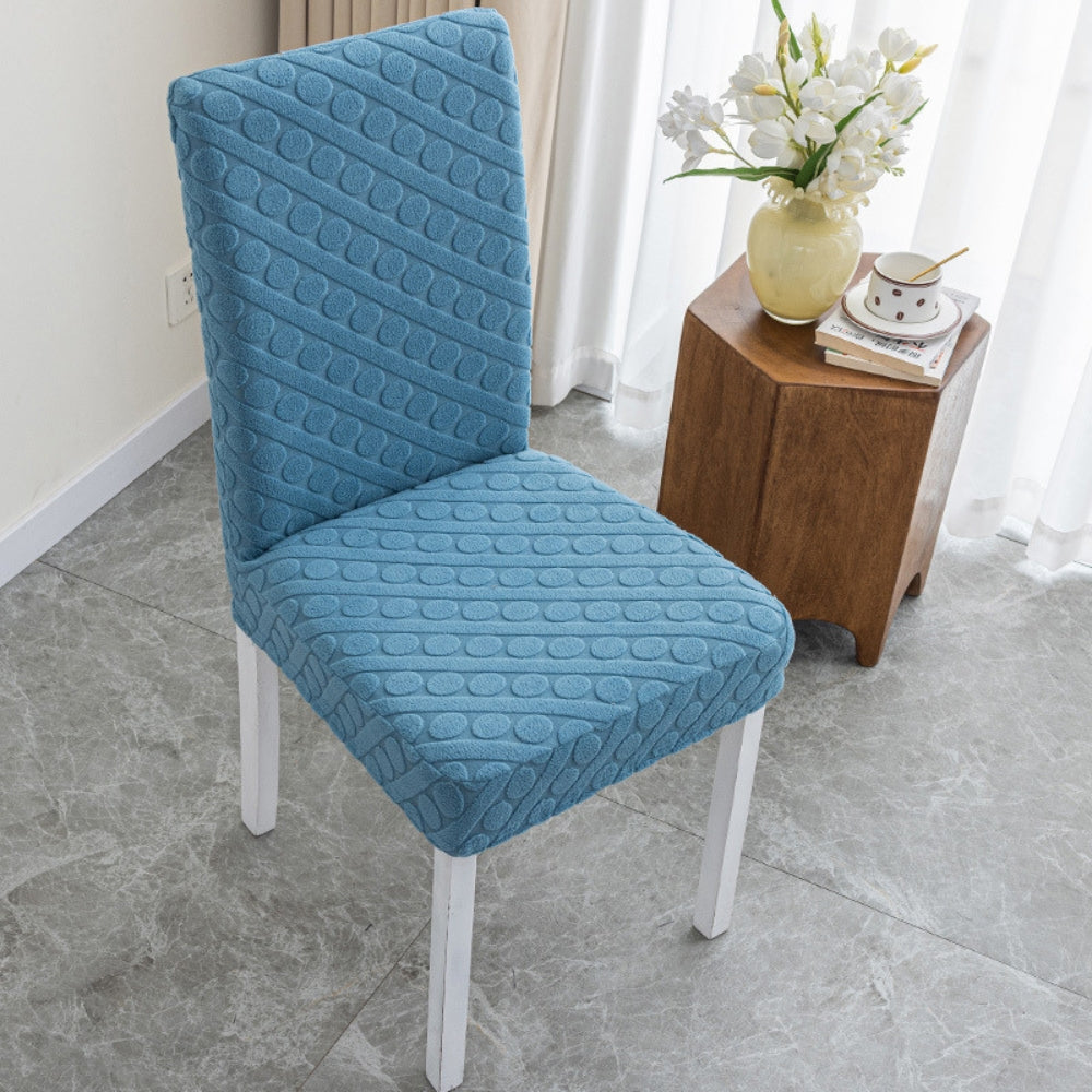 Seraphine Embossed Oval Knitting Dining Chair Cover