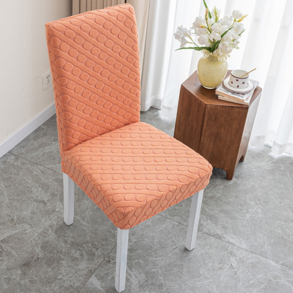 Seraphine Embossed Oval Knitting Dining Chair Cover