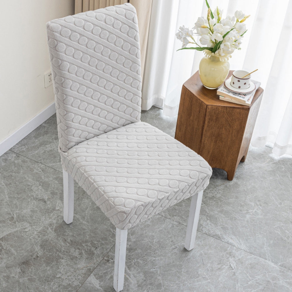 Seraphine Embossed Oval Knitting Dining Chair Cover
