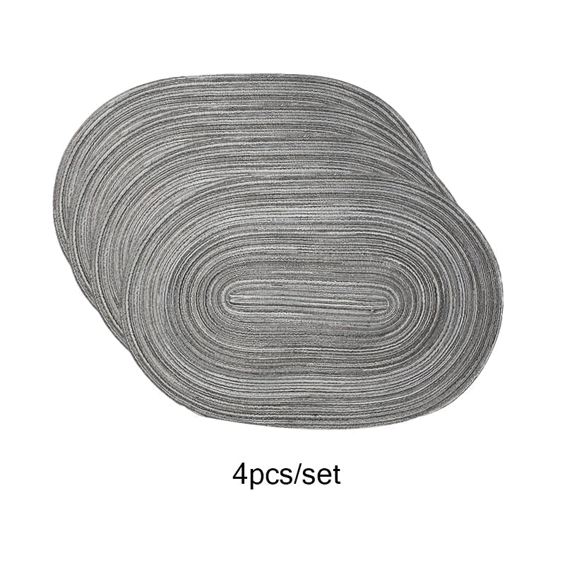 Set of 4 Washable Heat-Resistant Placemats, Non-Slip, Mixed Colors for Kitchen Dining Table