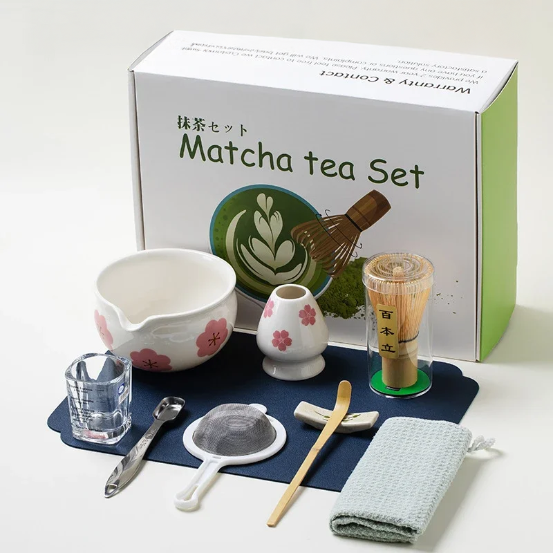 Japanese Matcha Tea Set – 10-Piece Complete Set with Bowl, Bamboo Whisk, and Teaspoon – Ideal Tea Gift Set for Enthusiasts