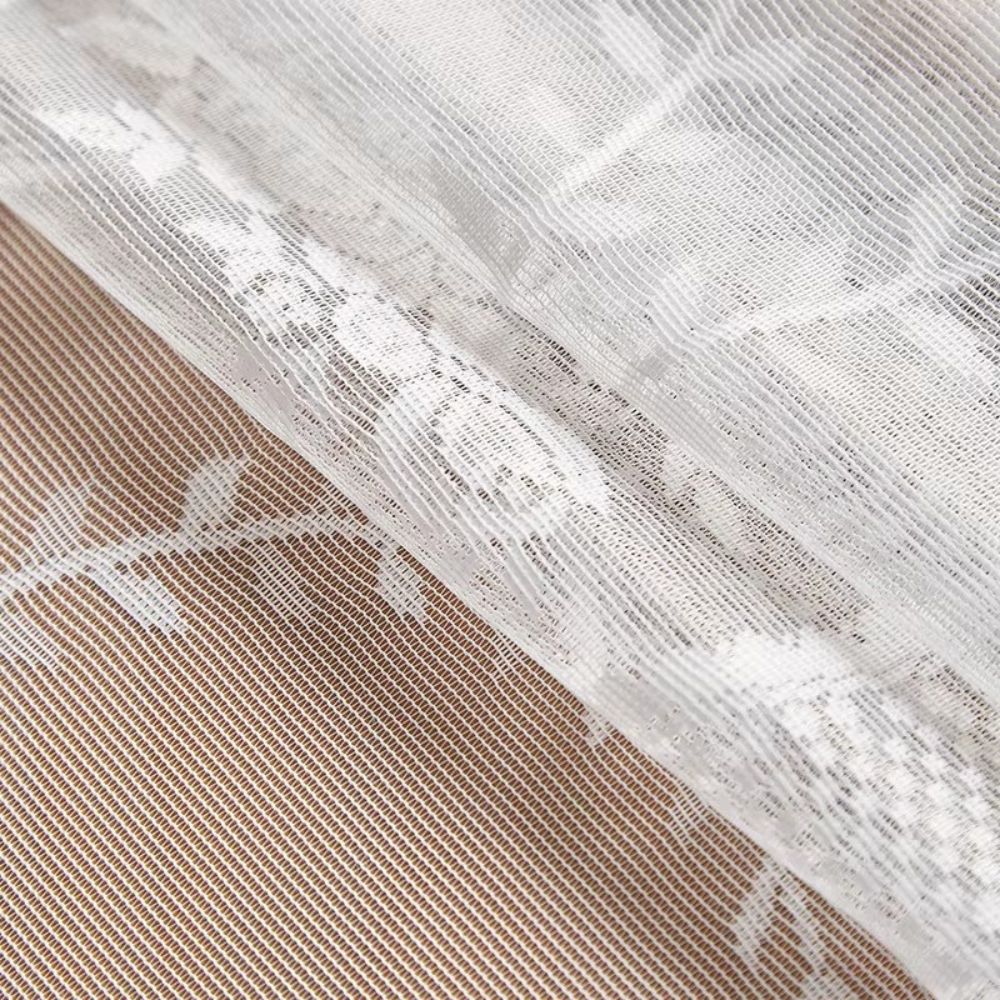Sheer Lace Round Floral Tablecloth