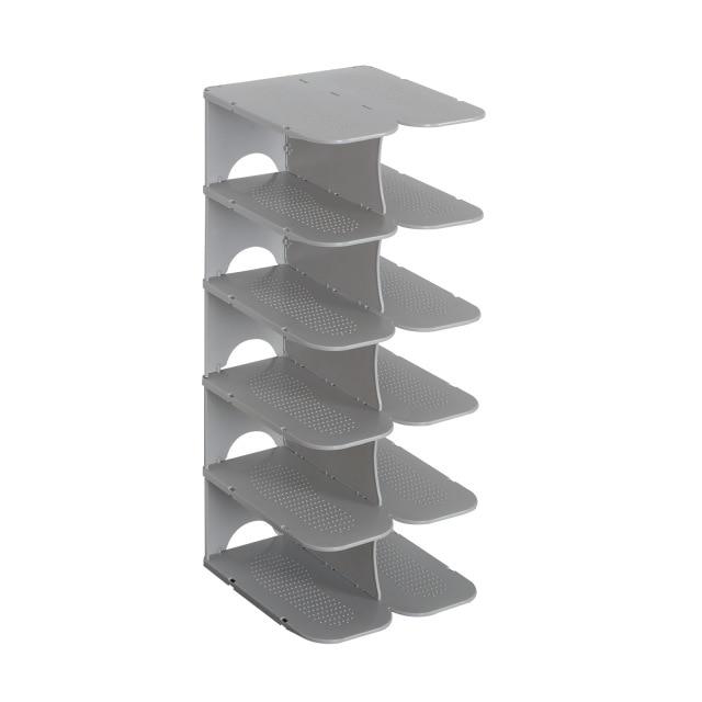 Shoe rack – Modular 6-tier design – Space-saving shoe storage for closet – Durable and easy to clean