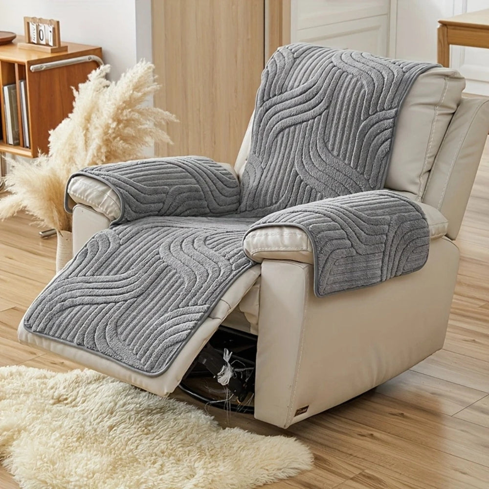 Silven Plush Thickened Anti-Slip Recliner Sofa Cover