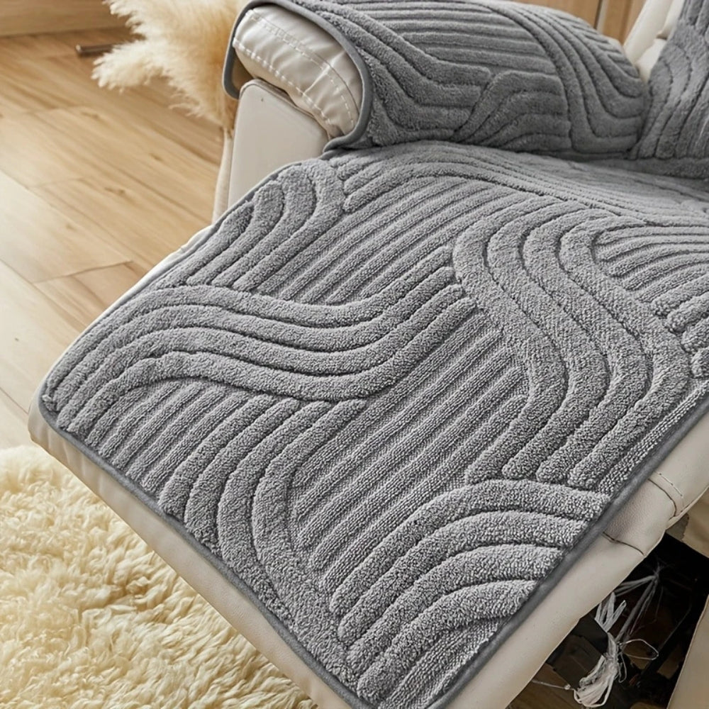 Silven Plush Thickened Anti-Slip Recliner Sofa Cover