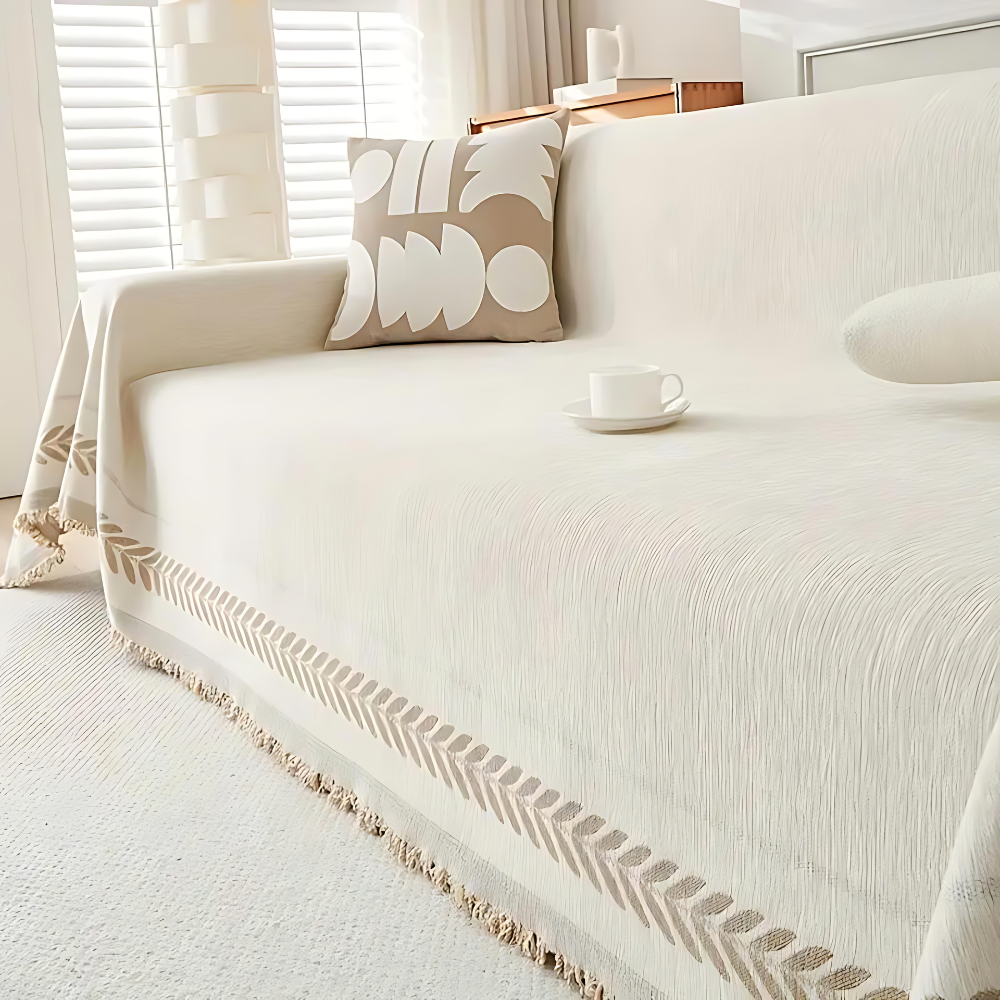 Sofa cover – Pet-friendly and stain-resistant – Rustic tassel design