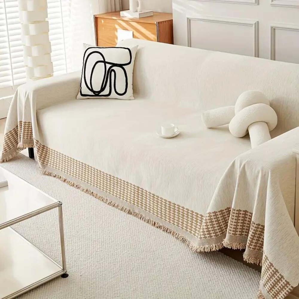 Sofa cover – Pet-friendly and stain-resistant – Rustic tassel design