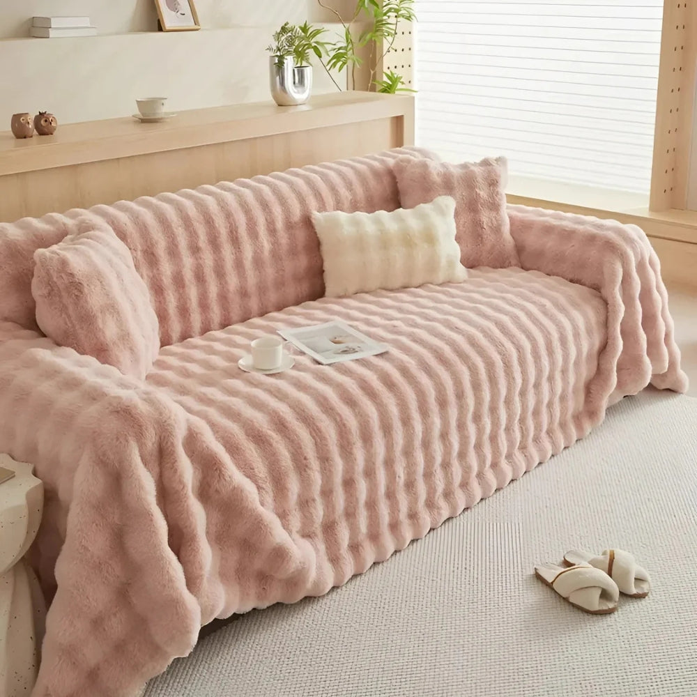 Rabbit Faux Fur Blanket Soft Sofa Cover