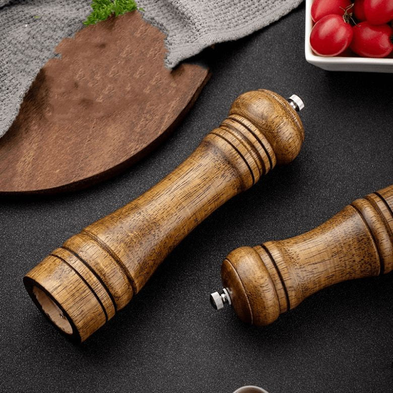 Spice grinder – Solid wood – Adjustable ceramic core – Manual salt and pepper mill for fresh seasoning